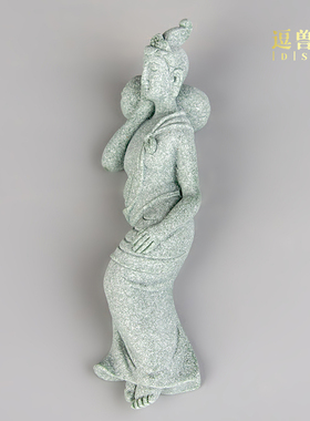 敦煌吉祥茶室桌面砂石国潮菩萨卧园艺鱼缸青造景摆件飞天装饰品男