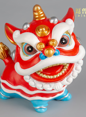 国潮客厅青舞狮家居风礼品装饰醒狮砂石乔迁桌面开业摆件