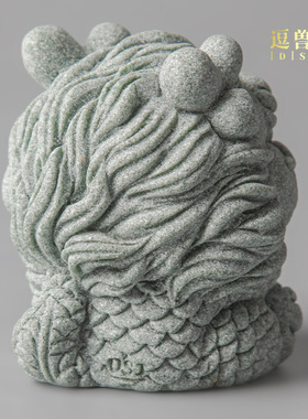 桌面暴富茶宠造景送礼假山鱼缸青装饰麒麟摆件砂石中式摆件茶宠