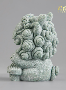 狮爷茶盘创意电视柜装饰茶玩风砂石青客厅摆件茶宠中式新