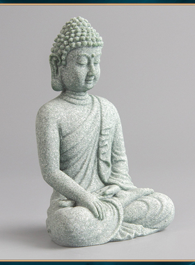 禅意办公桌造景精品鱼缸如来中式装饰居家面砂石国潮茶宠摆件新青