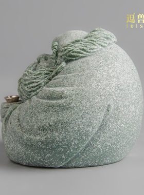 茶室青达摩中式摆件插香座装饰线香香高端香炉新桌面砂石