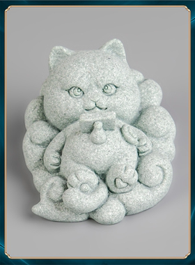 茶室创意摆件可爱动物装饰品小猫咪空间桌面茶桌茶悠闲系茶宠