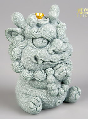 瑞兽砂石萌龙香家居造景宠茶假山鱼缸摆件祥龙桌面插装饰品青合掌