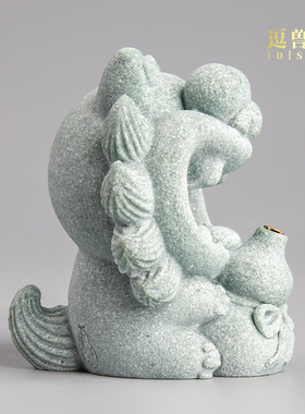 国潮小猫茶宠狮子中式精品装饰桌面办公室摆件福禄居家长寿