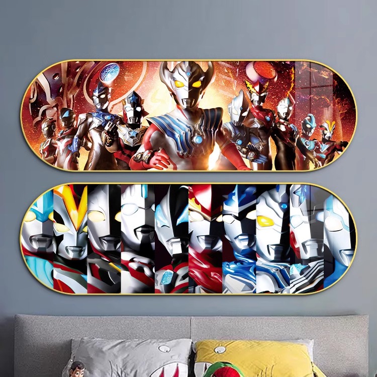 奥特曼装饰画儿童房装饰卡通动漫房间壁画男孩卧室床头泽塔挂画 - 图1