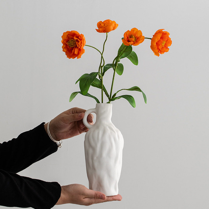 读途北欧白色简约现代陶瓷装饰干花花瓶桌面客厅玄关插花摆件花器,淘宝优惠券,粉丝福利购,淘宝优惠卷