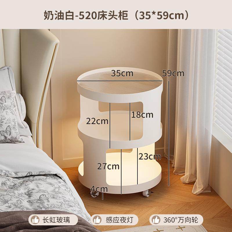 圆形床头柜小型家用卧室铁艺床边柜置物架收纳儿童创意边几可新品,淘宝优惠券,粉丝福利购,淘宝优惠卷