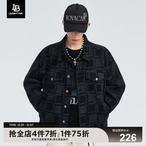 Lilbetter牛仔外套男秋冬季男装2023新款薄衣服痞帅棋盘格夹克LB