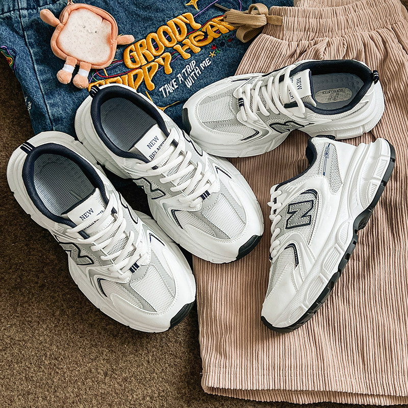 NEWBELNTER时尚潮流韩版厚底老爹鞋百搭情侣跑步运动鞋青年小白鞋