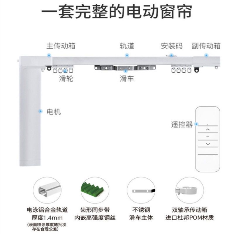 新疆包邮智能窗帘小米智能家居电动轨道遥控自动天猫精灵小爱-图3