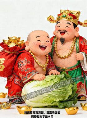 弥勒佛财神爷转运贴纸