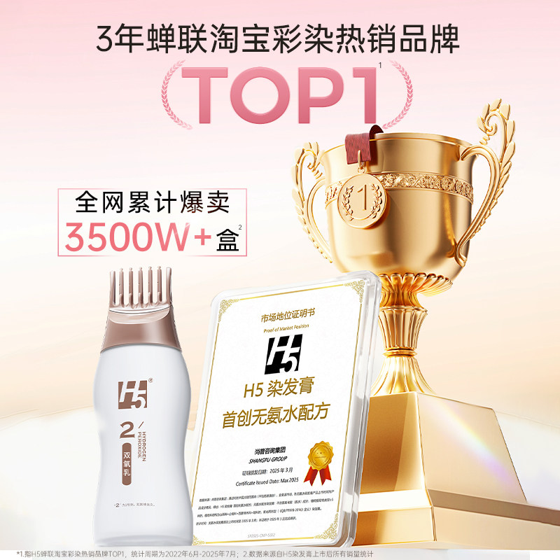 【李宏毅限定礼盒】H5染发膏植萃摇摇染无刺激在家染发官方正品,淘宝优惠券,粉丝福利购,淘宝优惠卷
