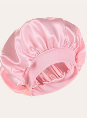 Satin Solid Wide-brimmed Sleeping Hat Night Sleep Bonnet帽子