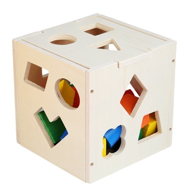 儿童形状配对盒子智力盒益智教玩具蒙氏早教宝宝图形认知拼装积木