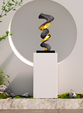 抽象轻奢雕塑落地摆件酒店大堂装饰摆件现代大型玄关售楼部艺术品