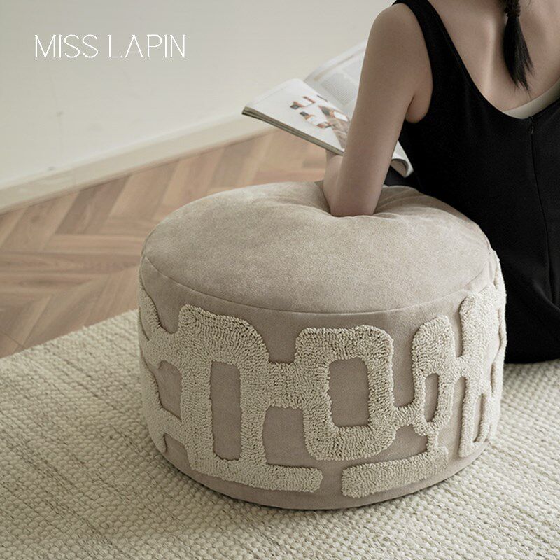 澜品山行米色东方立体绣坐墩可拆洗客厅墩子蒲团坐垫凳沙发垫,淘宝优惠券,粉丝福利购,淘宝优惠卷