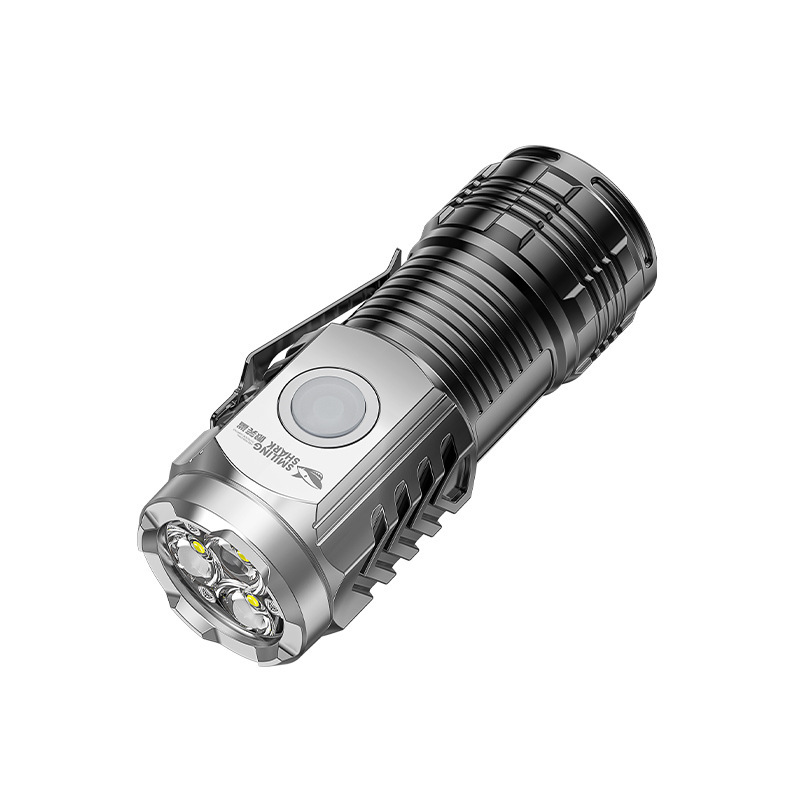 强光迷你手电筒户外袖珍三眼超亮小巧便携充电防水家用日常照明灯 - 图3