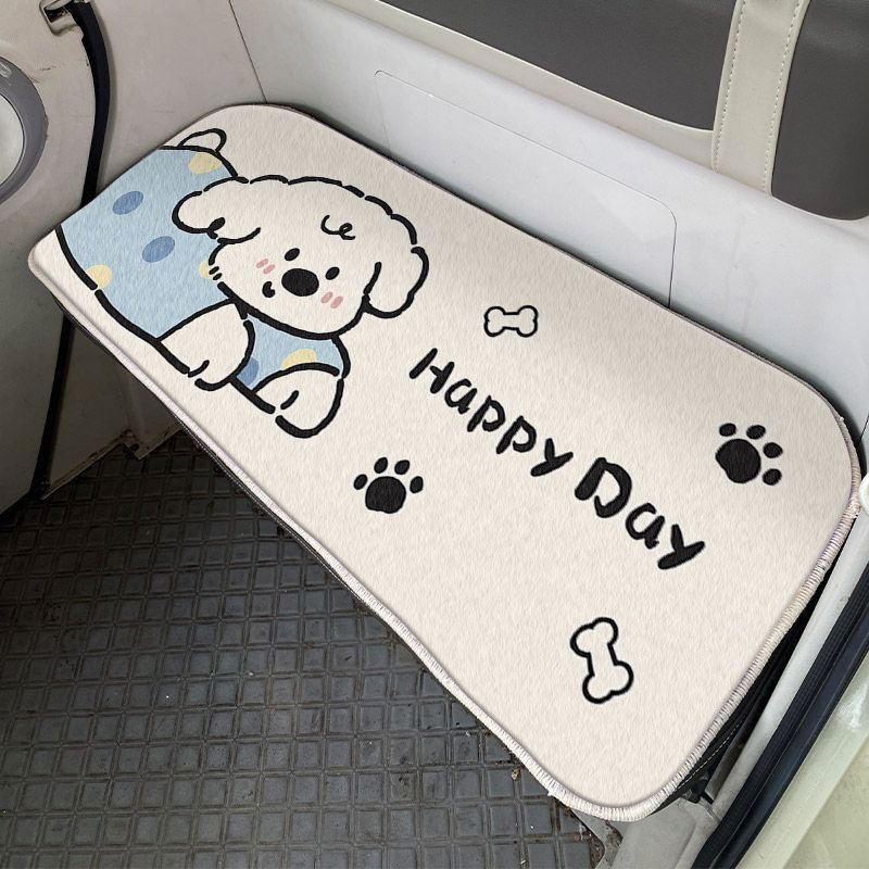 卡通三轮四轮电动车仿羊绒坐垫毛绒冬季保暖座垫可爱车内座椅垫