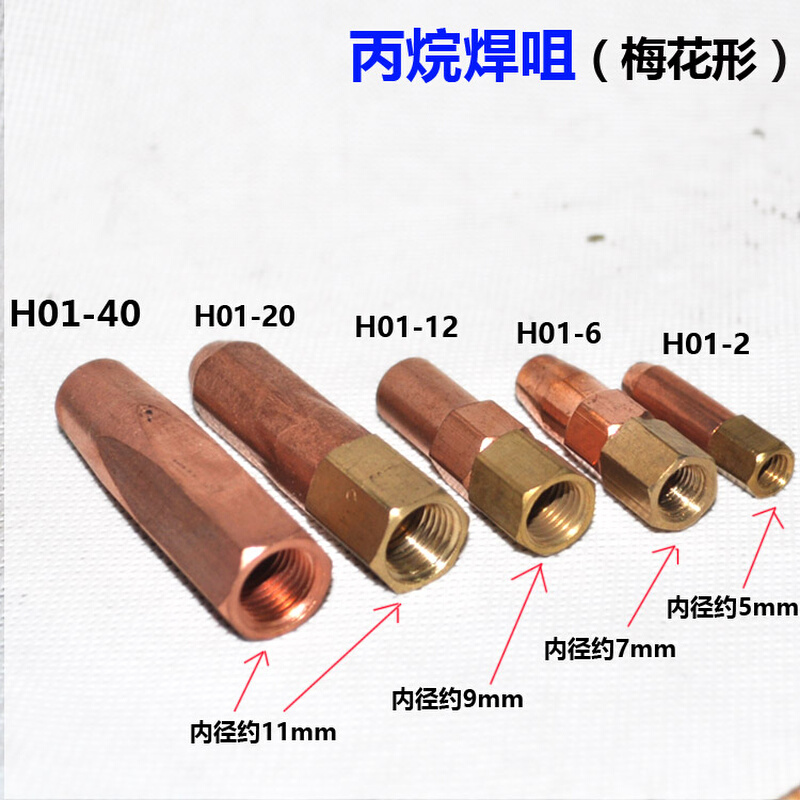 H01-6型梅花型枪嘴12/20型焊炬 2型焊接焊枪氧气乙炔丙烷气焊焊咀 - 图1