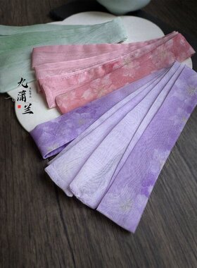 汉服古风发带长条渐变紫色丝巾飘带超仙百搭幽雅头饰