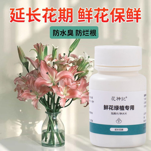 鲜花泡腾片家用绿植专用净水片花店学校插花卉鲜花保鲜剂净水片 - 图0