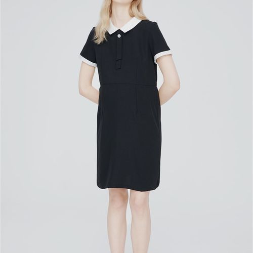 商务孕妇职业装时尚夏季面试连衣裙孕妇装夏装2024新款雪纺连衣裙 - 图1