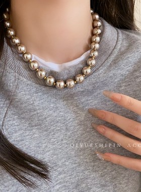 气质简约珍珠毛衣链大气高档项链轻奢小众锁骨链女高级感颈链配饰