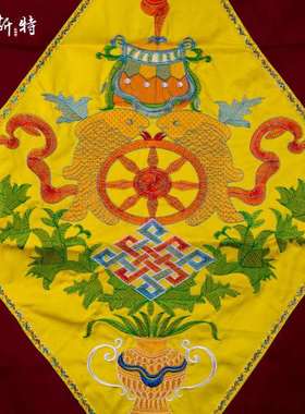 西藏门帘 西藏风情布艺隔断帘单层吉祥结家用门帘 八吉祥门帘