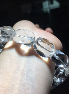 天然白水晶 随行手串约11mm~约12mm 礼物 透体 净体少冰裂