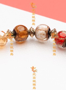 雍香灰琉璃手机链水晶款十全十美散珠珠子包挂汽T车钥匙挂饰本命