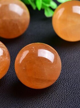 天然黄水晶球 黄冰洲o球 原石打磨黄白冰洲球方解石水晶工艺品摆