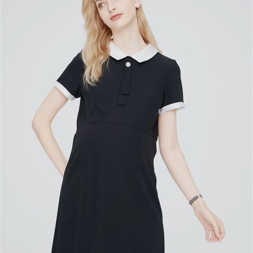 商务孕妇职业装时尚夏季面试连衣裙孕妇装夏装2024新款雪纺连衣裙 - 图2