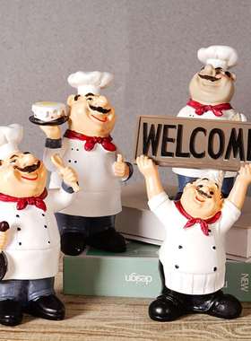 汉堡蛋糕店披萨店烘焙店厨师造型摆件餐厅面包店装饰品厨房样板间