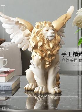 北欧狮子工艺品摆件轻奢玄关客厅电视柜酒柜样板房摆设桌面装饰品