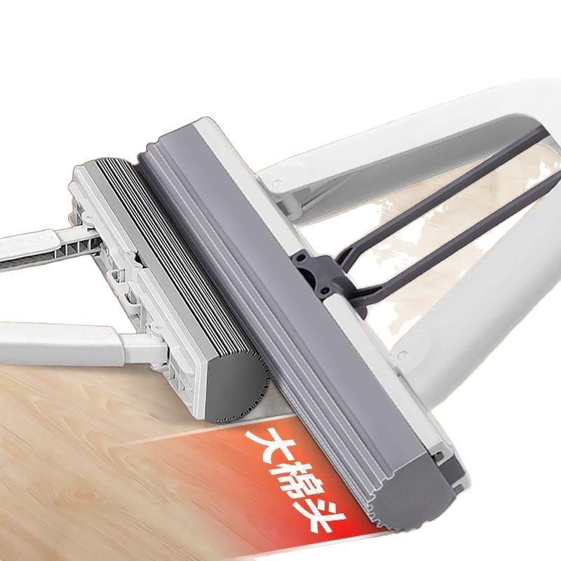 大卫胶棉拖把对折式一键换头厕所免手洗海绵拖把懒人家用拖地神器 - 图3