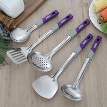 201 Stainless Steel Cookware Six Pieces Home Kitchen Cooking Leaking Spoon Leaking Pan Shovel Spoon Manufacturer Set To Do
