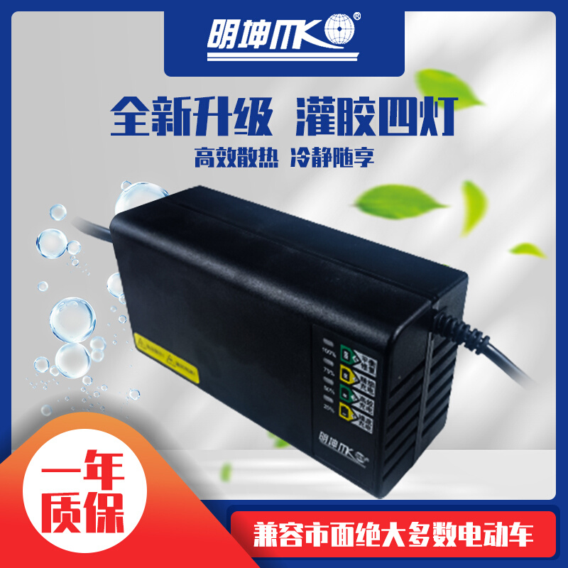 爱玛电动车充电器明坤60V/6A(40-50Ah)铅酸蓄电池新款灌胶四灯 - 图2