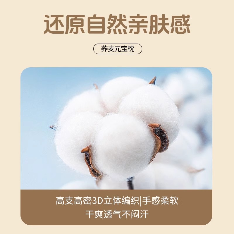 【下单立减30】全荞麦填充枕芯 四季通用全荞麦枕头牵引腰椎枕 - 图0