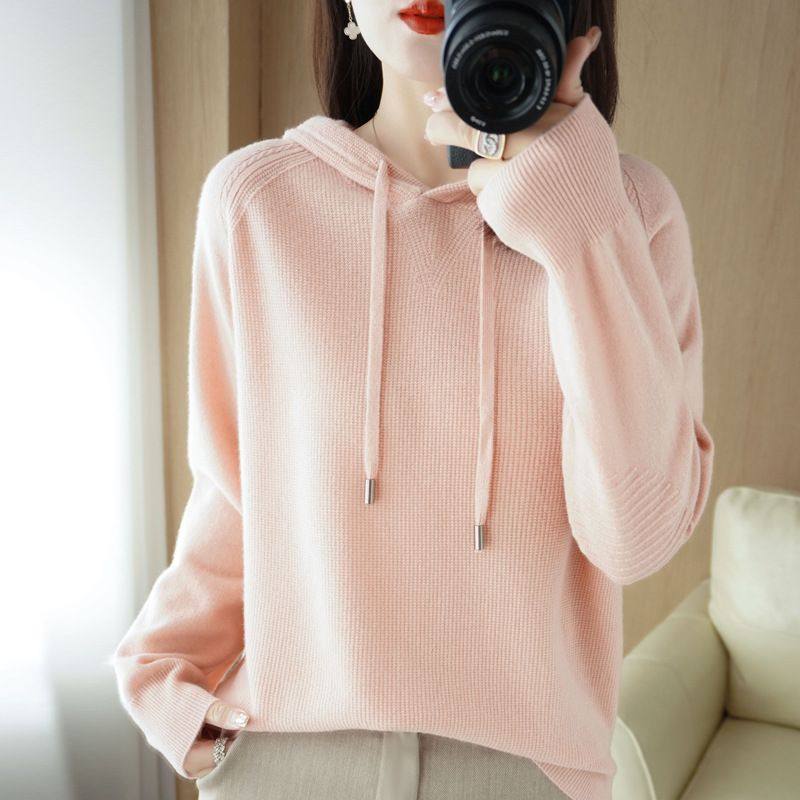 外套卫衣针织衫女套头新款宽松大码外穿帽衫秋冬羊毛休闲连帽毛衣,淘宝优惠券,粉丝福利购,淘宝优惠卷