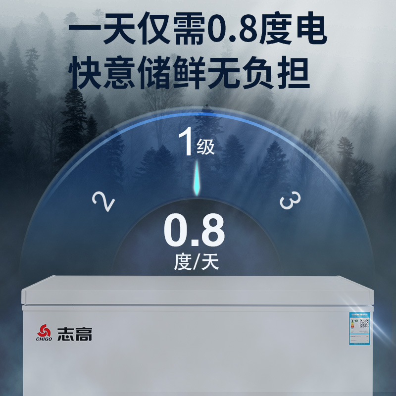志高228/388升冰柜家用商用大容量冷藏冷冻两用铜管无霜速冻冷柜-图1