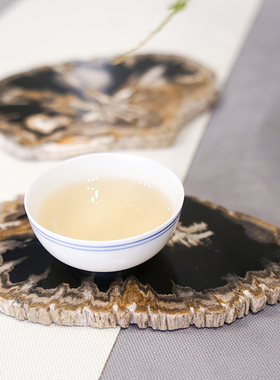 寓石林木化石杯垫原石新中式茶室装饰品茶桌托盘天然W石头茶几摆