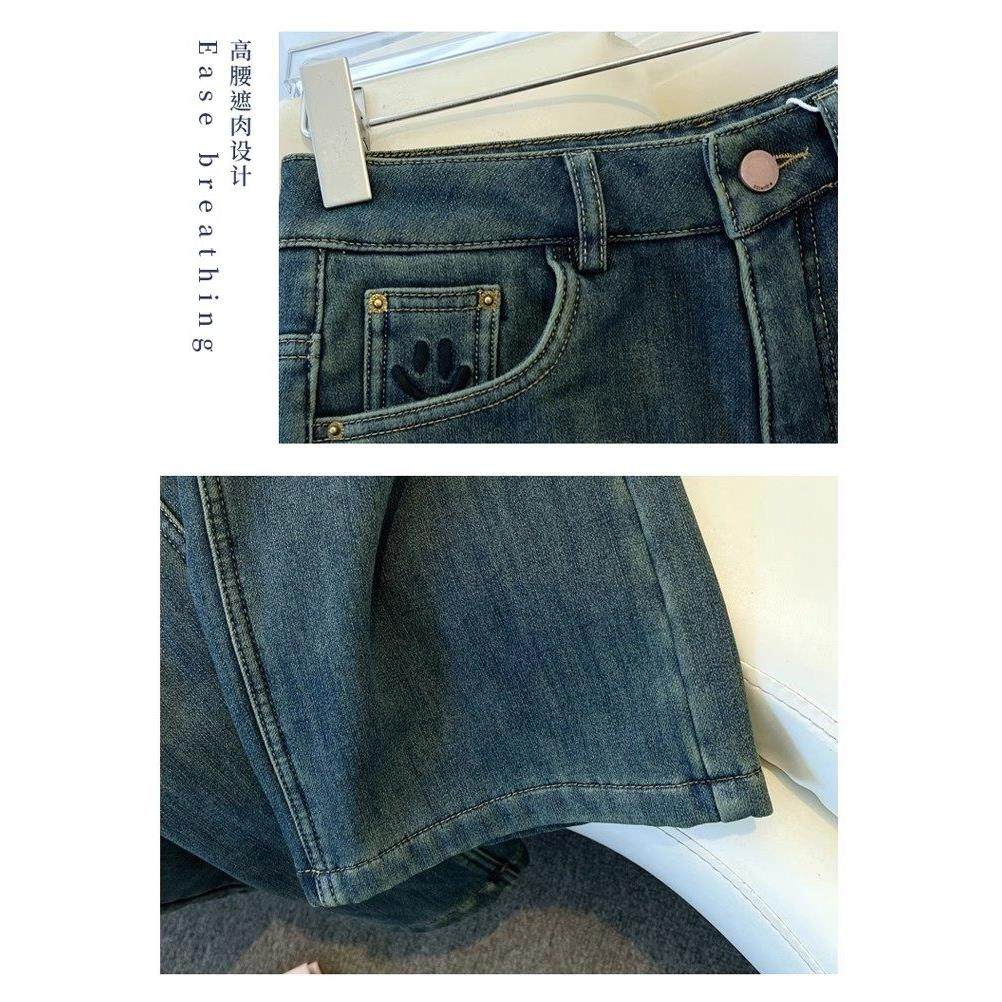 韩国加绒加厚牛仔阔腿裤女2025年秋冬季新款宽松高腰垂感直筒裤子,淘宝优惠券,粉丝福利购,淘宝优惠卷