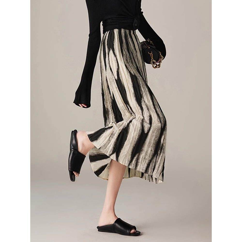 法国Rixo Rane 巨舒适⭐法式不规则印花三宅压褶微A百褶半身裙女,淘宝优惠券,粉丝福利购,淘宝优惠卷