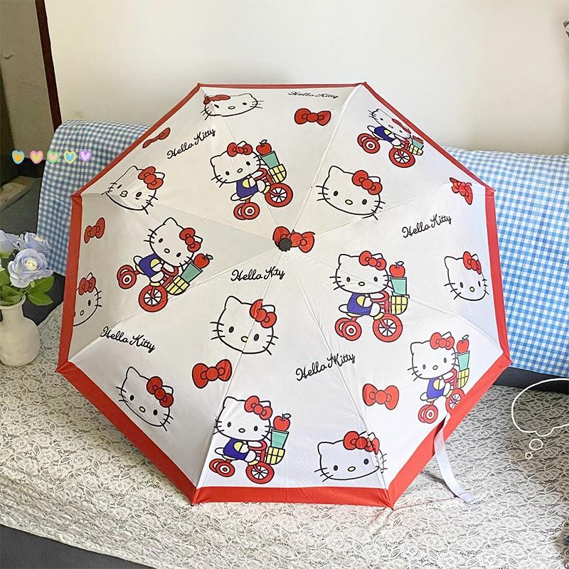 hellokitty雨伞自动晴雨两用女生高颜值可爱小巧便携儿童女孩学生 - 图0