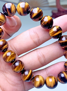 2025新款天然黄水晶木变石彩宝手链黄虎眼闪电眼手串厂家直销