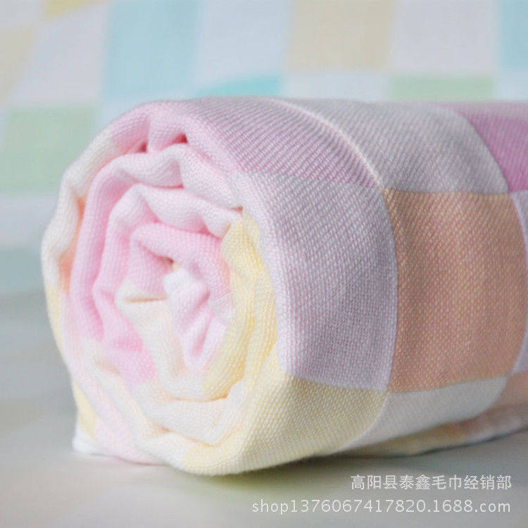 阳毛巾厂家直供 棉彩格纱布浴巾 柔软婴童遮阳多功能毛巾,淘宝优惠券,粉丝福利购,淘宝优惠卷