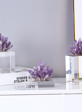 现代样板房卧室白色水晶r饰品摆件电视柜玄关创意书房蓝色室内装