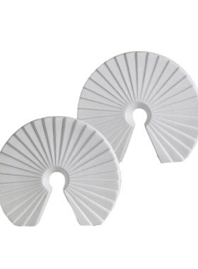 新中式现代简约黑白色扇形陶x瓷摆件样板房售楼处软装饰品创意摆