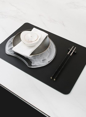 雅龙简约样板房间餐具套装餐桌餐盘摆件酒店N金边西餐盘样板间摆